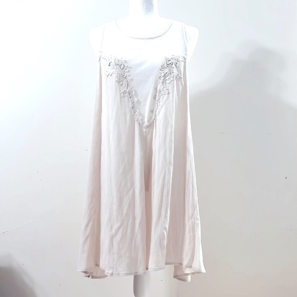 ToTo Rayon Cream Lace Jumpsuit